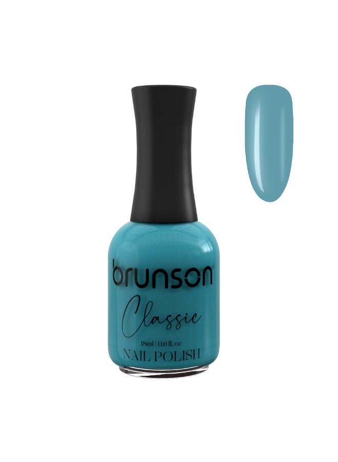 Brunson Classic Nail Polish 18ml Fast Dry Nail Lacquer Nail Harderner Normal Polish Glossy Gel Effect Quick Air Dry Long-Lasting Natural Nail Enamel Salon Quality Manicure Pedicure Regular Polish - Image 1